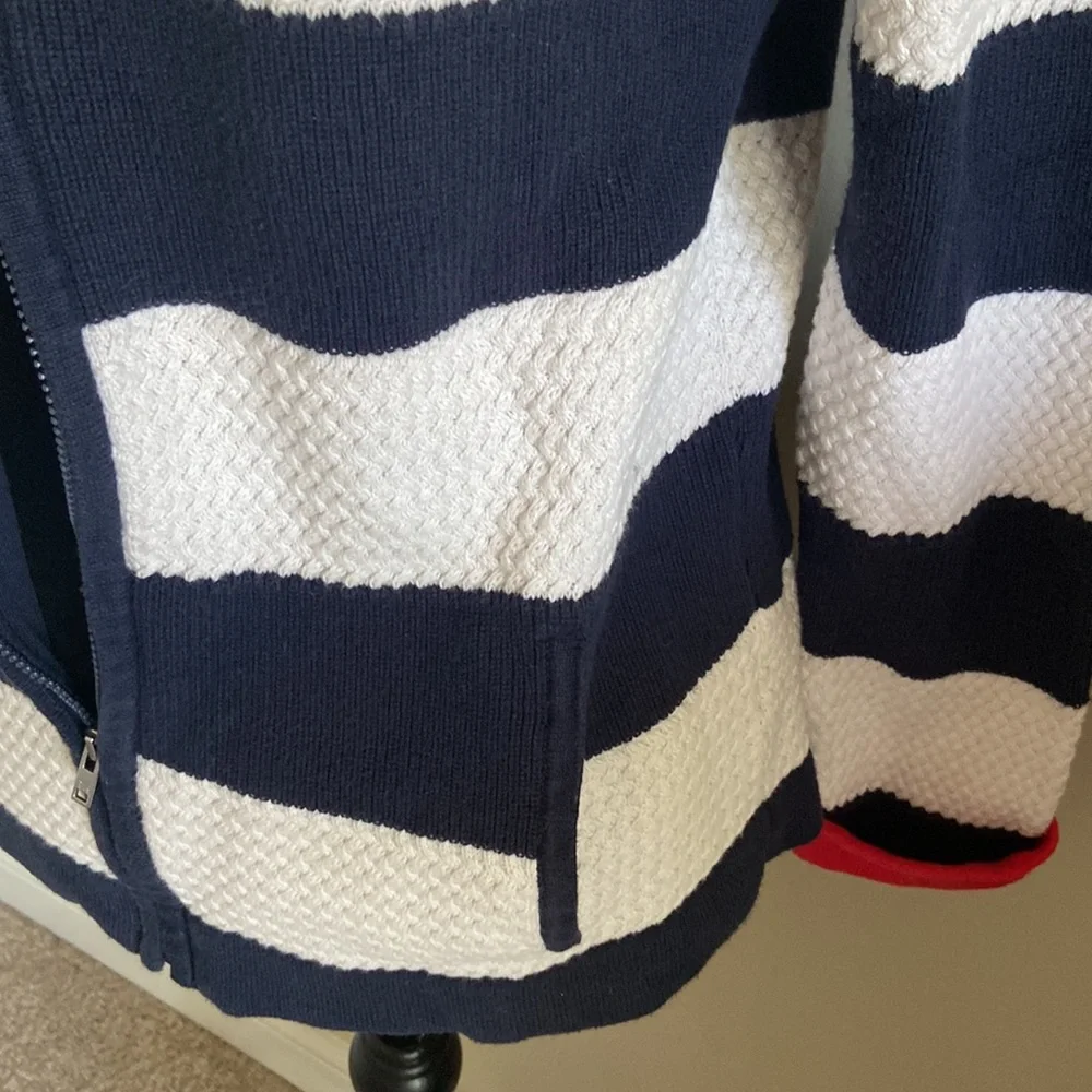 Tommy Hilfiger blue and white hoodie with pockets! Women’s size Medium.  EUC! - Picture 9 of 12